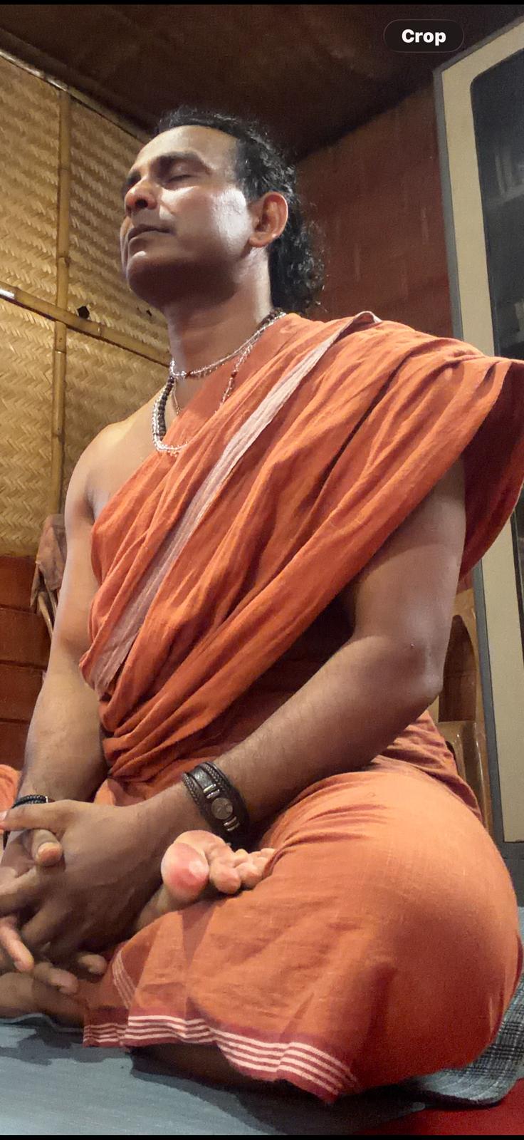 Acharya Sooryanarayan in deep yogic meditation at Santhivanam Ashram
